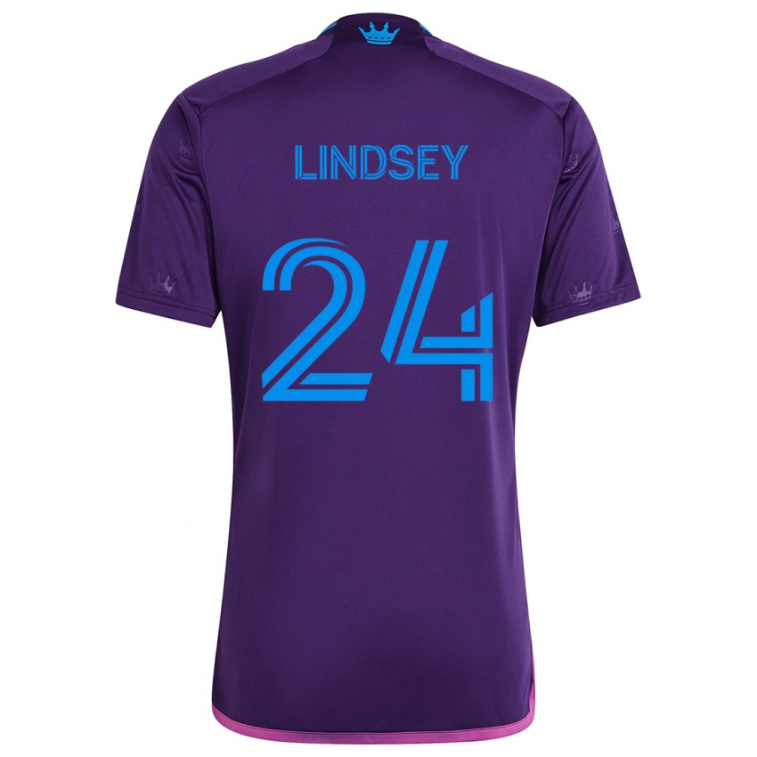 Dětské Jaylin Lindsey #24 Fialová Modrá Daleko Hráčské Dresy 2024/25 Dres