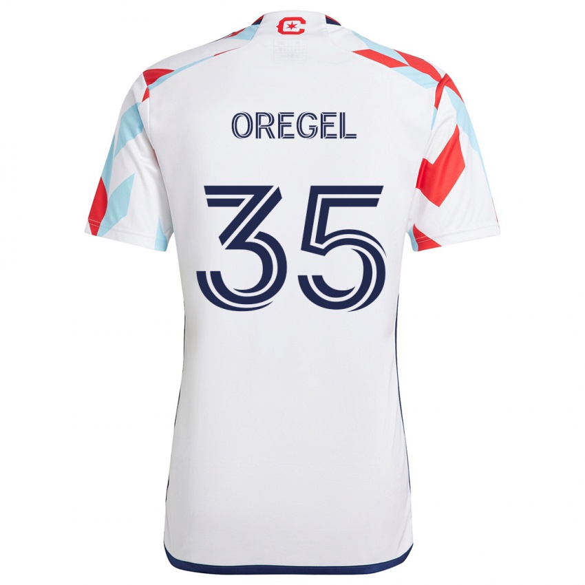 Dětské Sergio Oregel #35 Bílá Červená Modrá Daleko Hráčské Dresy 2024/25 Dres