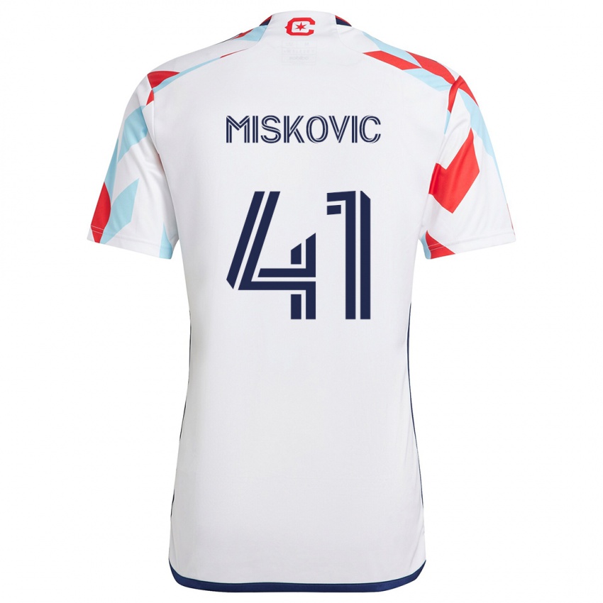 Dětské Mihajlo Miskovic #41 Bílá Červená Modrá Daleko Hráčské Dresy 2024/25 Dres