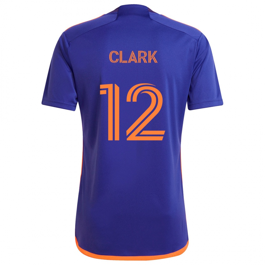 Dětské Steve Clark #12 Fialová Oranžová Daleko Hráčské Dresy 2024/25 Dres