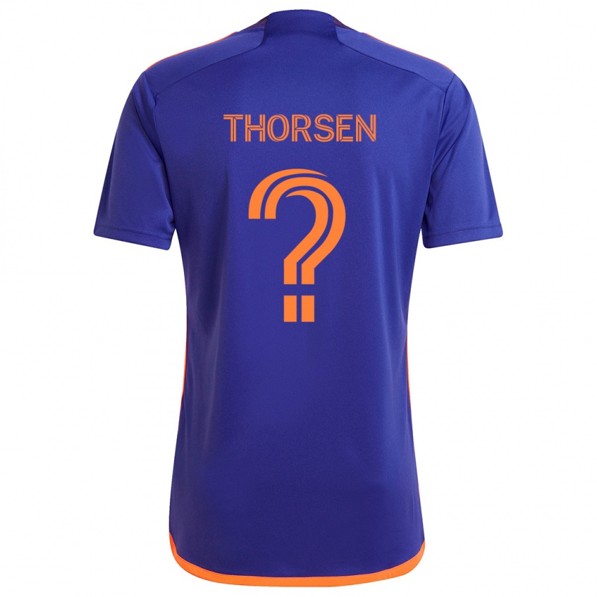 Dětské Liam Thorsen #0 Fialová Oranžová Daleko Hráčské Dresy 2024/25 Dres