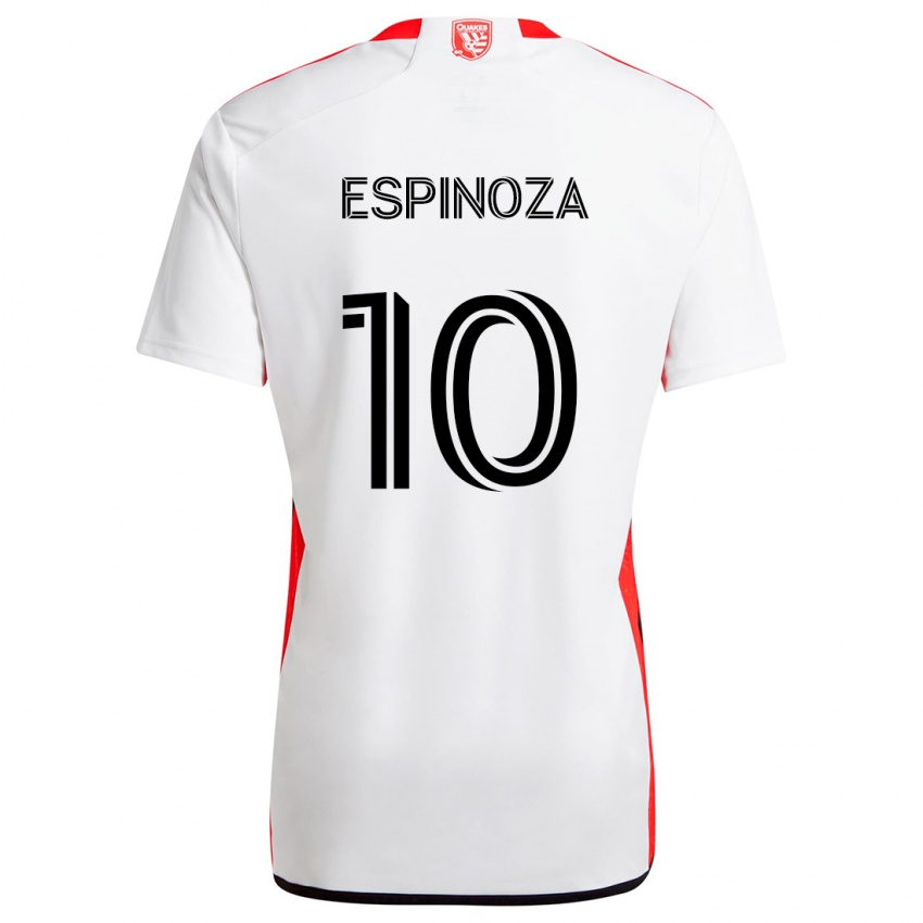 Dětské Cristian Espinoza #10 Bílá Červená Daleko Hráčské Dresy 2024/25 Dres