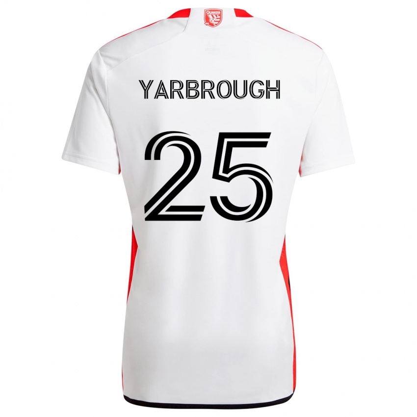 Dětské William Yarbrough #25 Bílá Červená Daleko Hráčské Dresy 2024/25 Dres