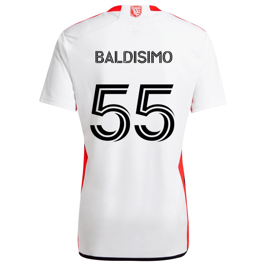 Dětské Michael Baldisimo #55 Bílá Červená Daleko Hráčské Dresy 2024/25 Dres