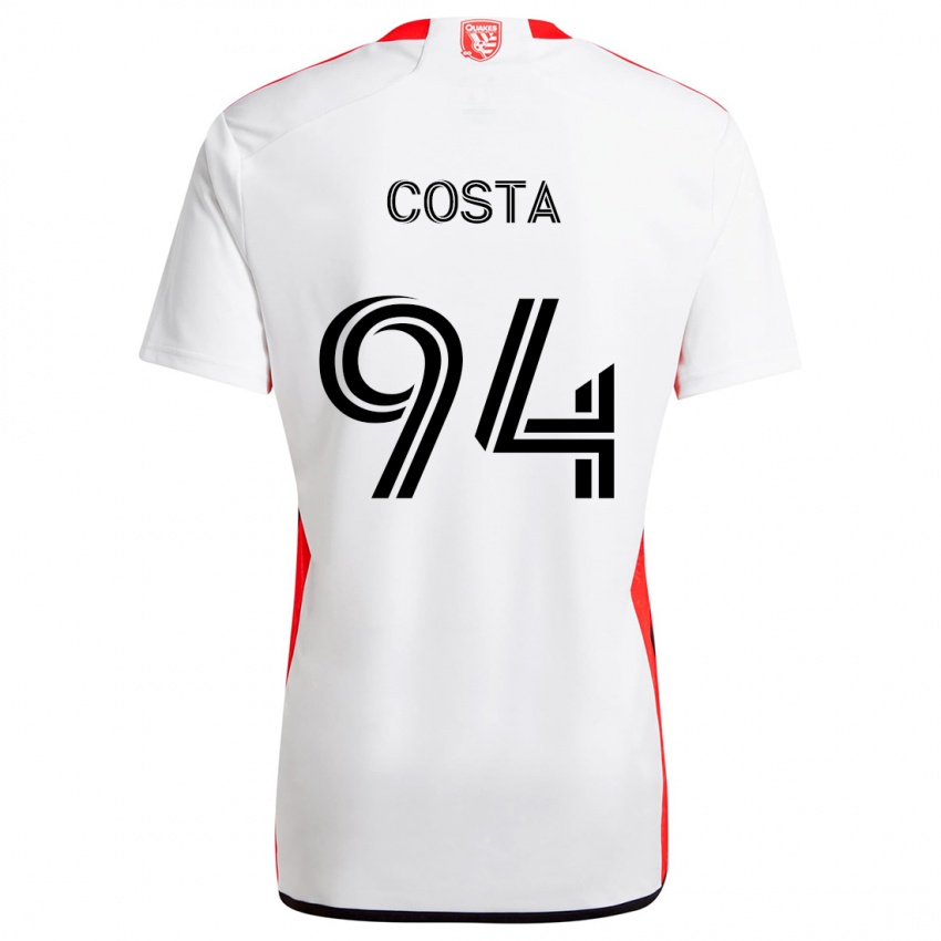 Dětské Vítor Costa #94 Bílá Červená Daleko Hráčské Dresy 2024/25 Dres