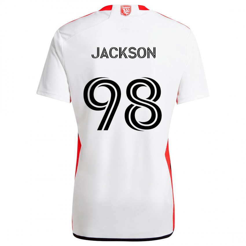 Dětské Jacob Jackson #98 Bílá Červená Daleko Hráčské Dresy 2024/25 Dres