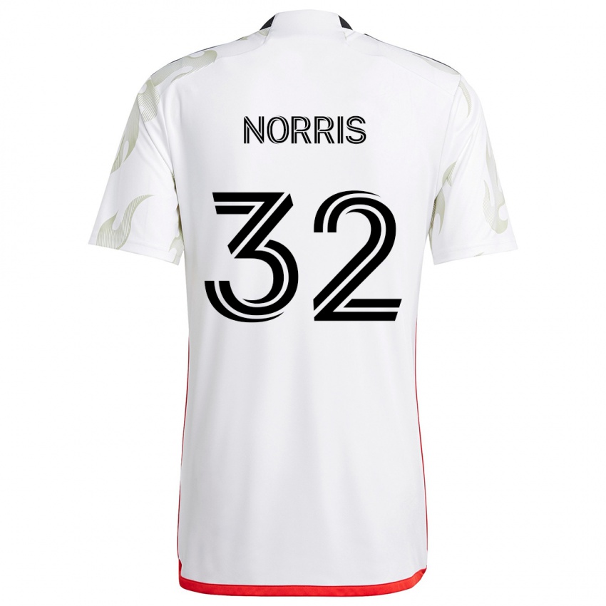 Dětské Nolan Norris #32 Bílá Červená Černá Daleko Hráčské Dresy 2024/25 Dres