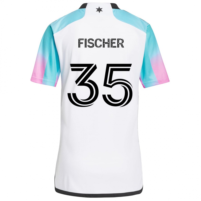 Dětské Britton Fischer #35 Bílá Modrá Černá Daleko Hráčské Dresy 2024/25 Dres