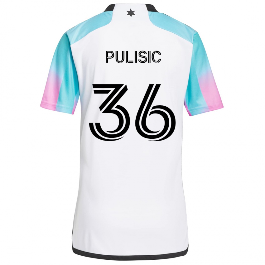 Dětské Will Pulisic #36 Bílá Modrá Černá Daleko Hráčské Dresy 2024/25 Dres