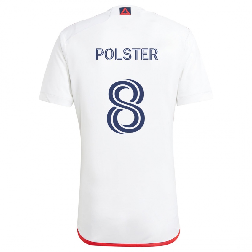 Dětské Matt Polster #8 Bílá Červená Daleko Hráčské Dresy 2024/25 Dres