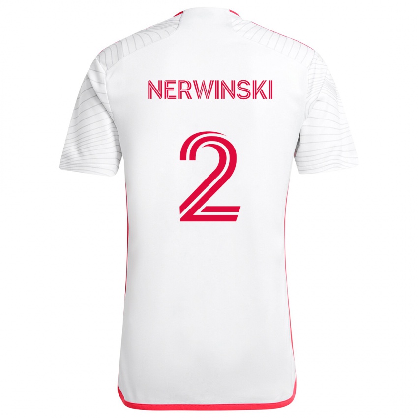 Dětské Jake Nerwinski #2 Bílá Červená Daleko Hráčské Dresy 2024/25 Dres