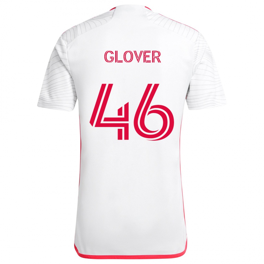 Dětské Caden Glover #46 Bílá Červená Daleko Hráčské Dresy 2024/25 Dres