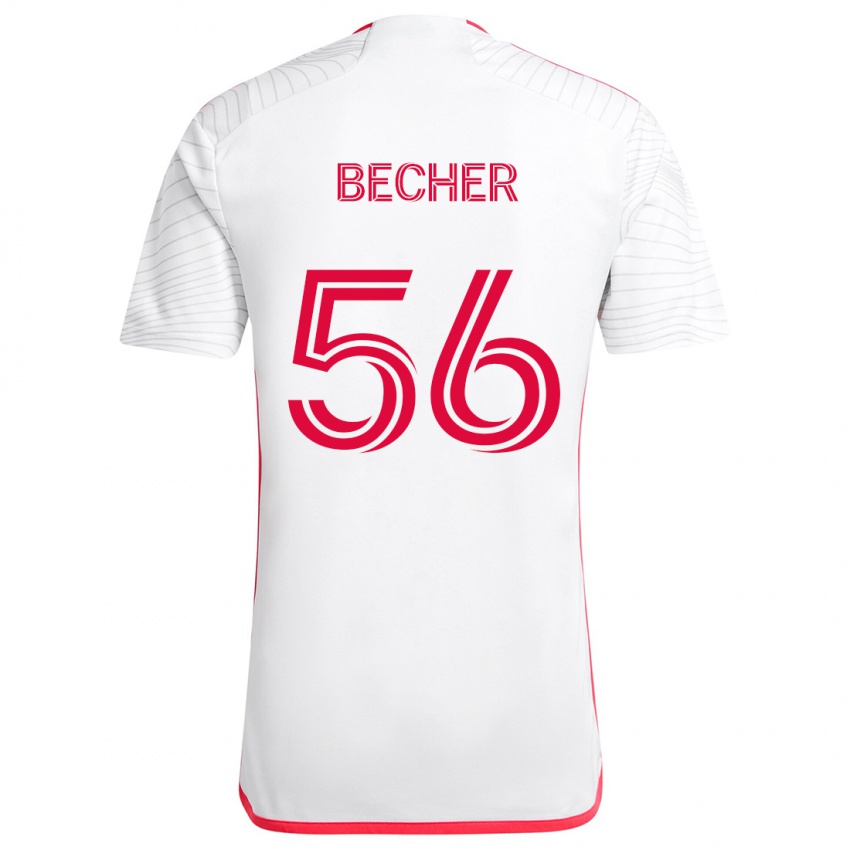 Dětské Ryan Becher #56 Bílá Červená Daleko Hráčské Dresy 2024/25 Dres