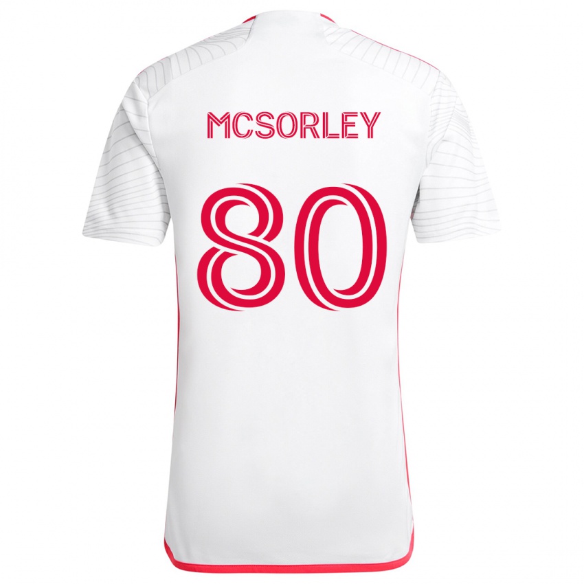 Dětské Brendan Mcsorley #80 Bílá Červená Daleko Hráčské Dresy 2024/25 Dres