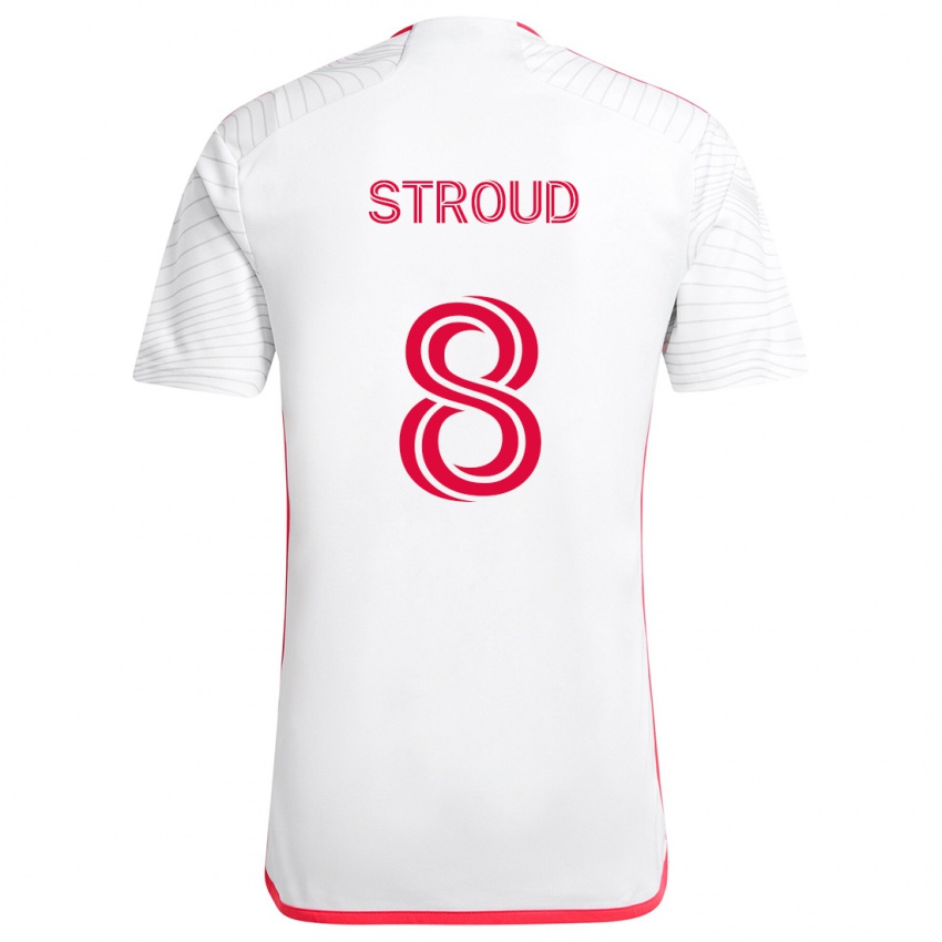 Dětské Jared Stroud #8 Bílá Červená Daleko Hráčské Dresy 2024/25 Dres