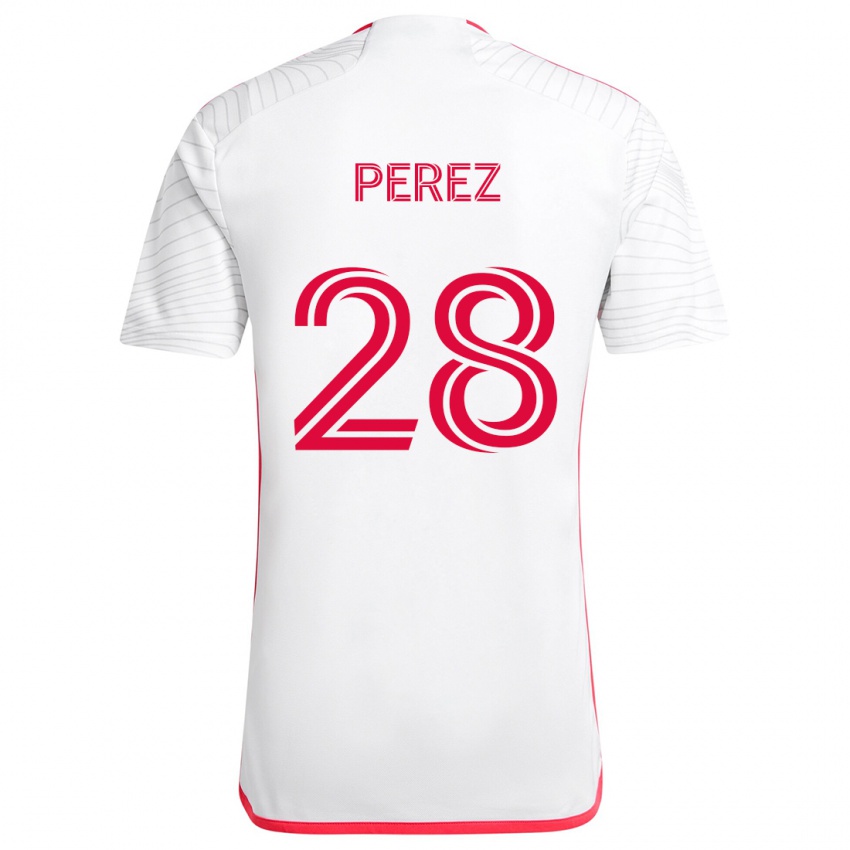 Dětské Miguel Perez #28 Bílá Červená Daleko Hráčské Dresy 2024/25 Dres