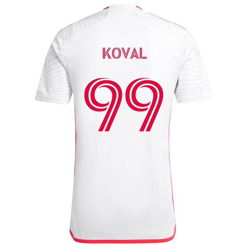 Dětské Stanislav Koval #99 Bílá Červená Daleko Hráčské Dresy 2024/25 Dres