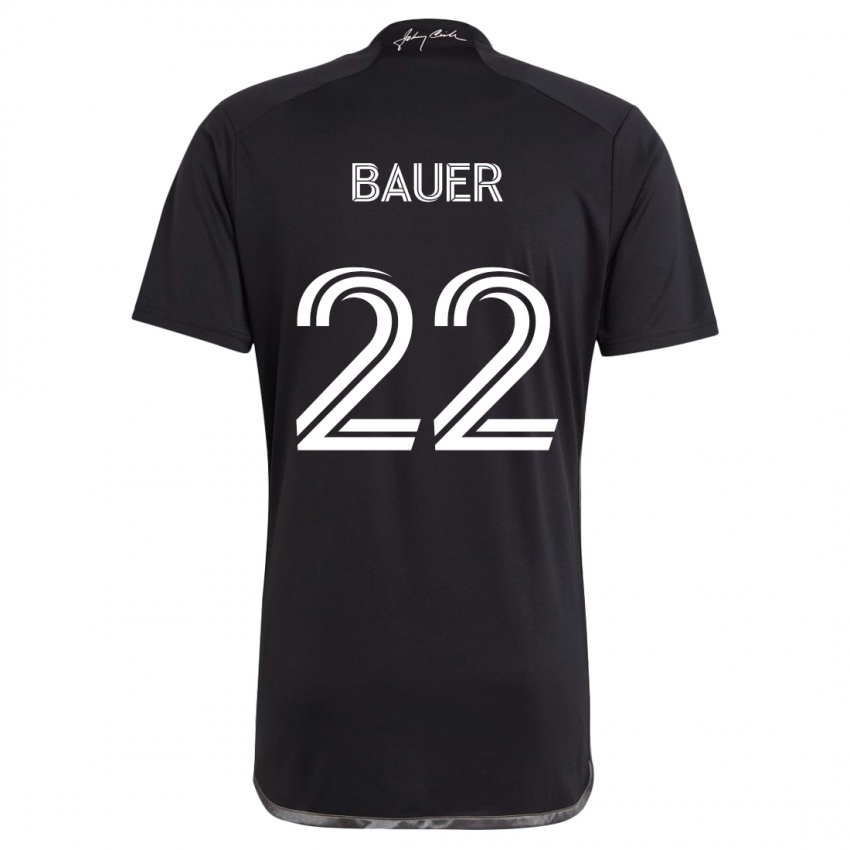 Dětské Josh Bauer #22 Černá Daleko Hráčské Dresy 2024/25 Dres