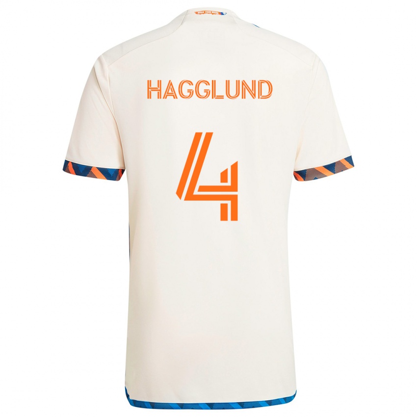 Dětské Nick Hagglund #4 Bílá Oranžová Daleko Hráčské Dresy 2024/25 Dres