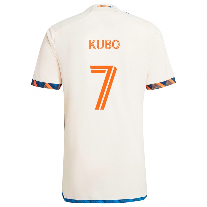 Dětské Yuya Kubo #7 Bílá Oranžová Daleko Hráčské Dresy 2024/25 Dres