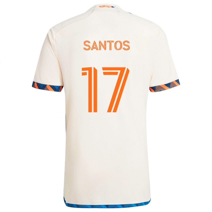 Dětské Sergio Santos #17 Bílá Oranžová Daleko Hráčské Dresy 2024/25 Dres