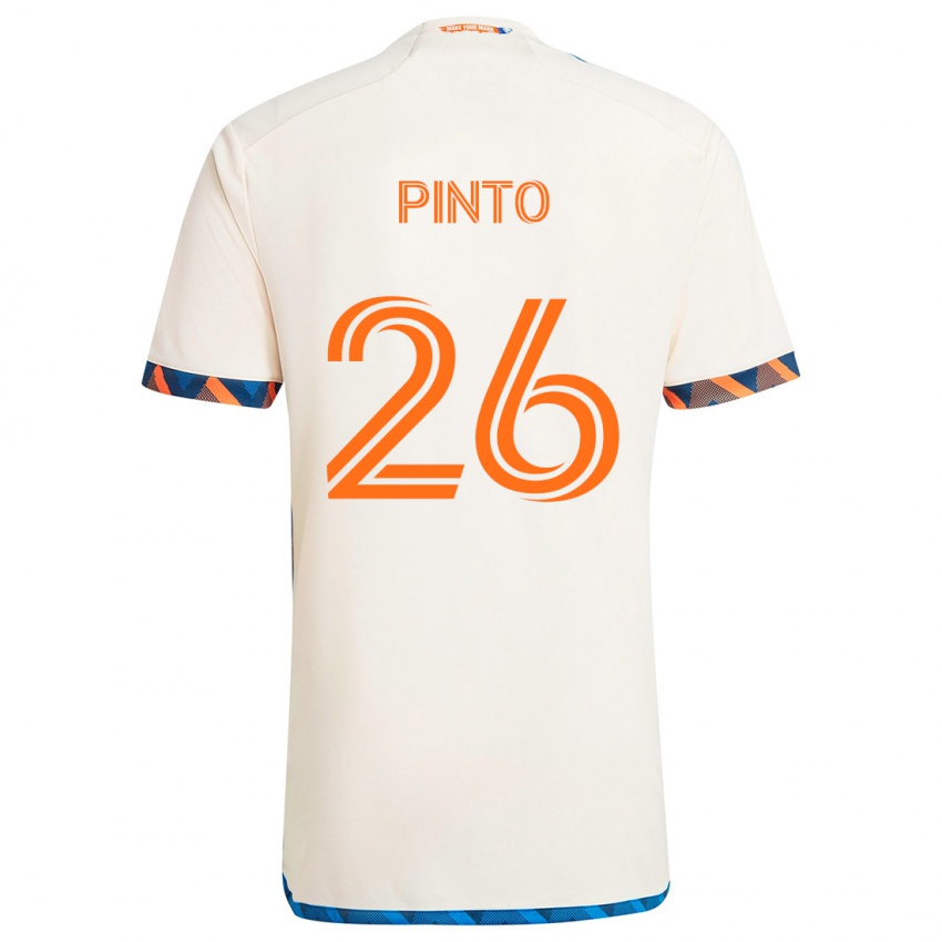 Dětské Malik Pinto #26 Bílá Oranžová Daleko Hráčské Dresy 2024/25 Dres