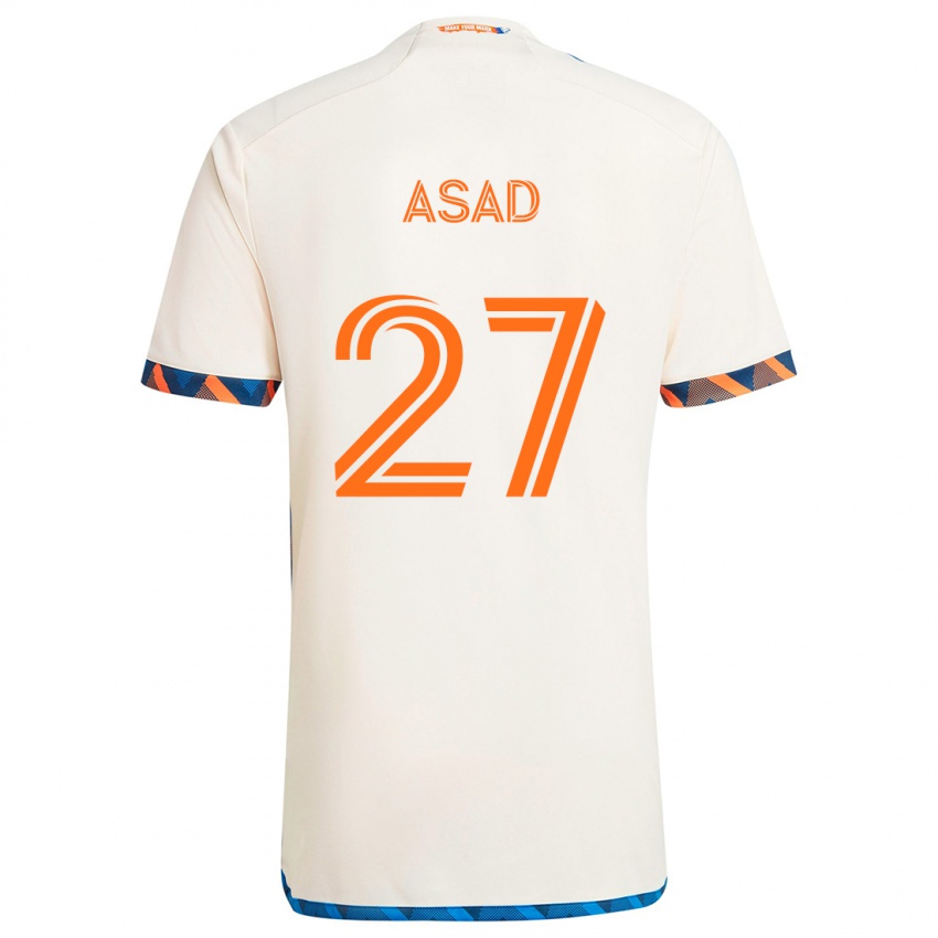 Dětské Yamil Asad #27 Bílá Oranžová Daleko Hráčské Dresy 2024/25 Dres