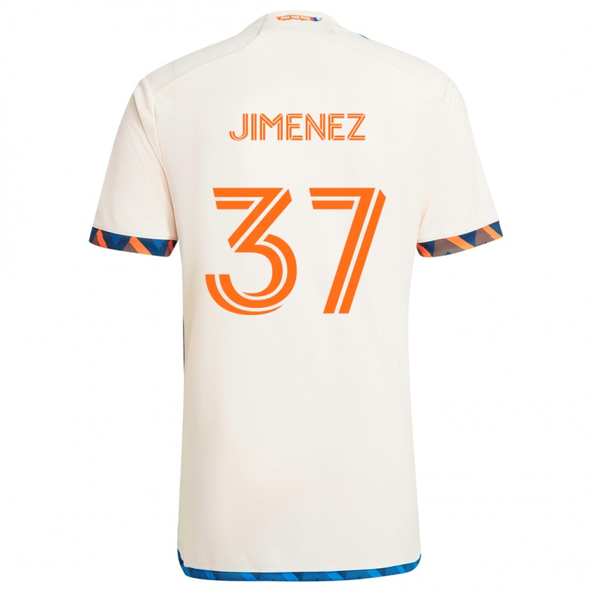 Dětské Stiven Jimenez #37 Bílá Oranžová Daleko Hráčské Dresy 2024/25 Dres