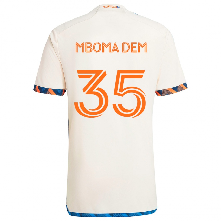 Dětské Kenji Mboma Dem #35 Bílá Oranžová Daleko Hráčské Dresy 2024/25 Dres