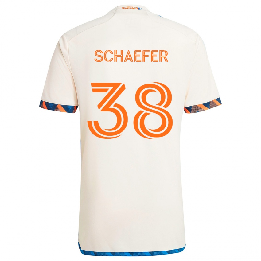 Dětské Brian Schaefer #38 Bílá Oranžová Daleko Hráčské Dresy 2024/25 Dres