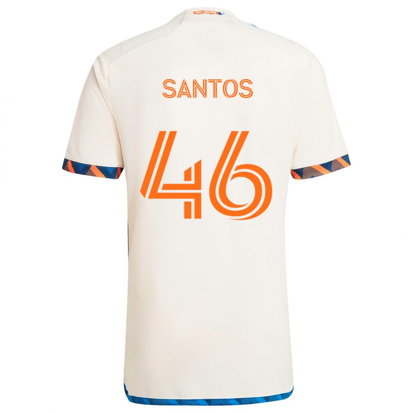 Dětské Guilherme Santos #46 Bílá Oranžová Daleko Hráčské Dresy 2024/25 Dres