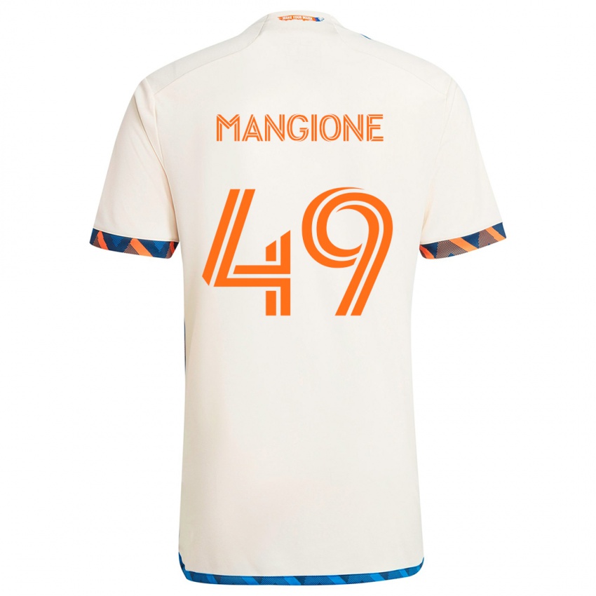 Dětské Peter Mangione #49 Bílá Oranžová Daleko Hráčské Dresy 2024/25 Dres