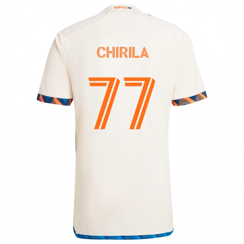 Dětské Stefan Chirila #77 Bílá Oranžová Daleko Hráčské Dresy 2024/25 Dres