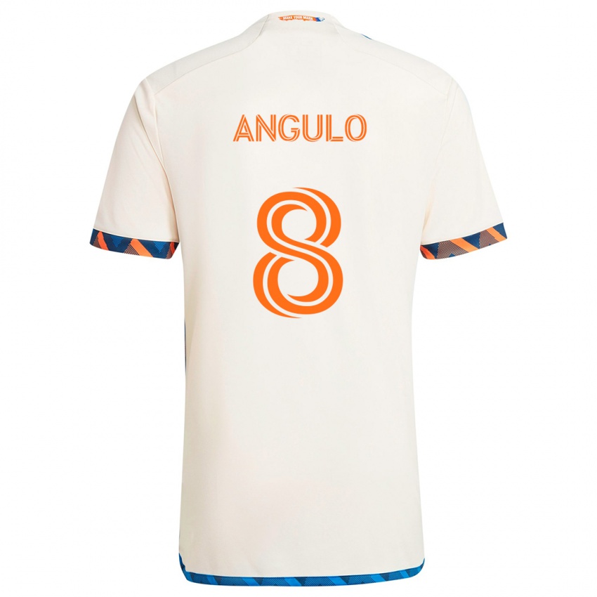 Dětské Marco Angulo #8 Bílá Oranžová Daleko Hráčské Dresy 2024/25 Dres