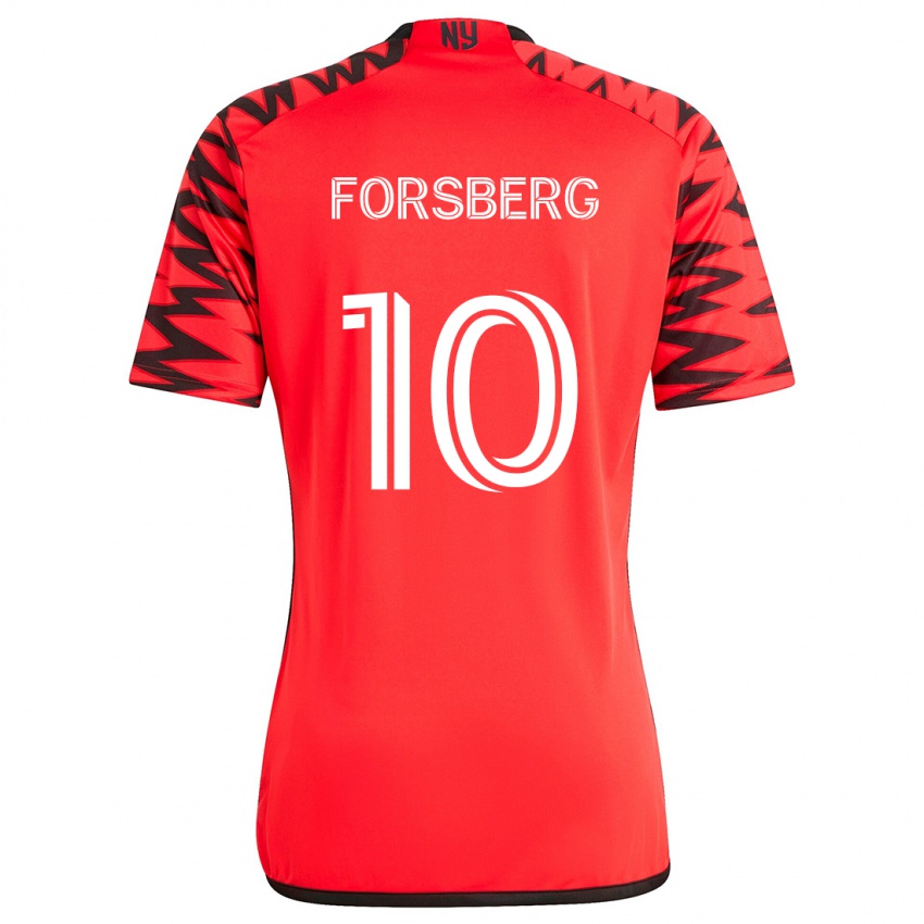 Dětské Emil Forsberg #10 Červená Černá Bílá Daleko Hráčské Dresy 2024/25 Dres