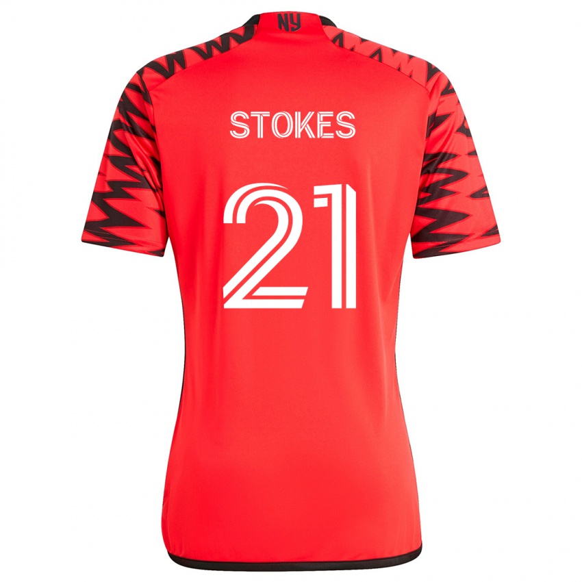 Dětské Aidan Stokes #21 Červená Černá Bílá Daleko Hráčské Dresy 2024/25 Dres