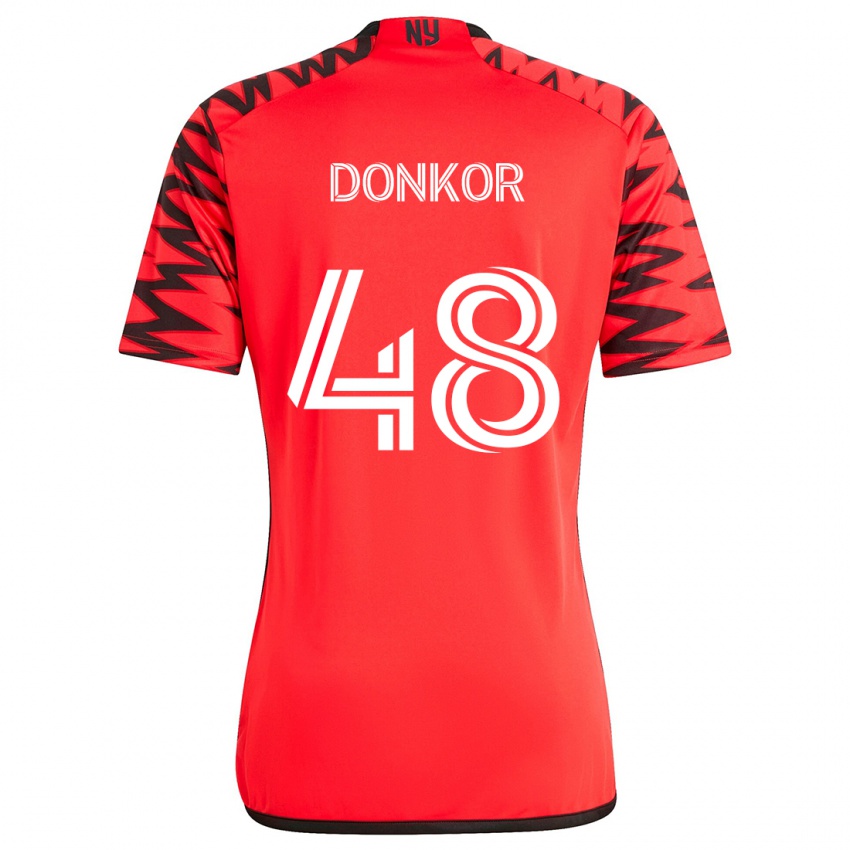 Dětské Ronald Donkor #48 Červená Černá Bílá Daleko Hráčské Dresy 2024/25 Dres