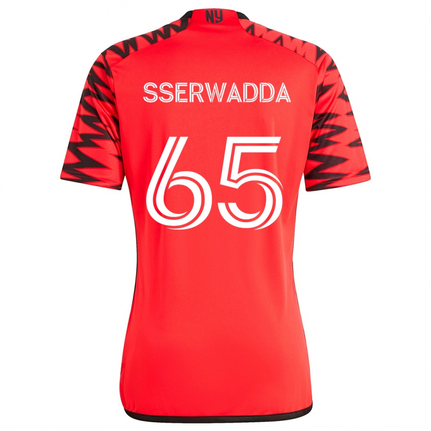 Dětské Steven Sserwadda #65 Červená Černá Bílá Daleko Hráčské Dresy 2024/25 Dres