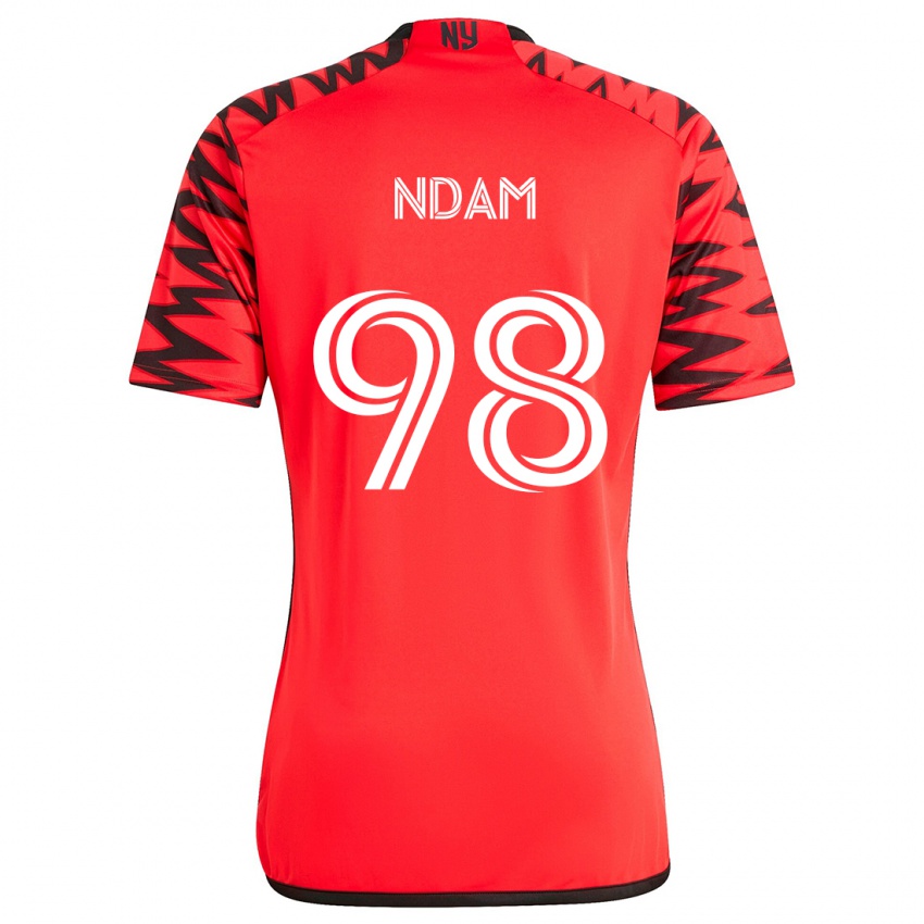 Dětské Hassan Ndam #98 Červená Černá Bílá Daleko Hráčské Dresy 2024/25 Dres