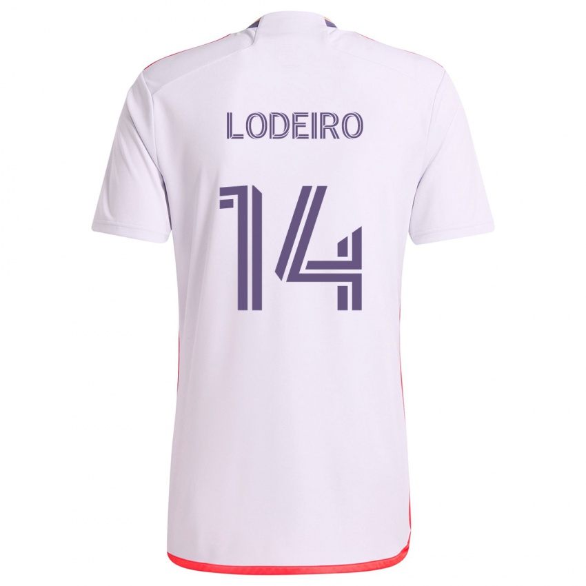 Dětské Nicolás Lodeiro #14 Bílá Červená Fialová Daleko Hráčské Dresy 2024/25 Dres