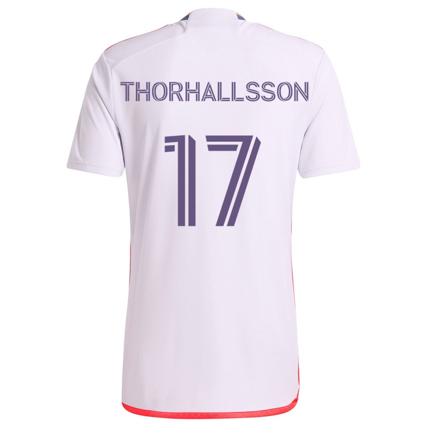 Dětské Dagur Dan Thórhallsson #17 Bílá Červená Fialová Daleko Hráčské Dresy 2024/25 Dres