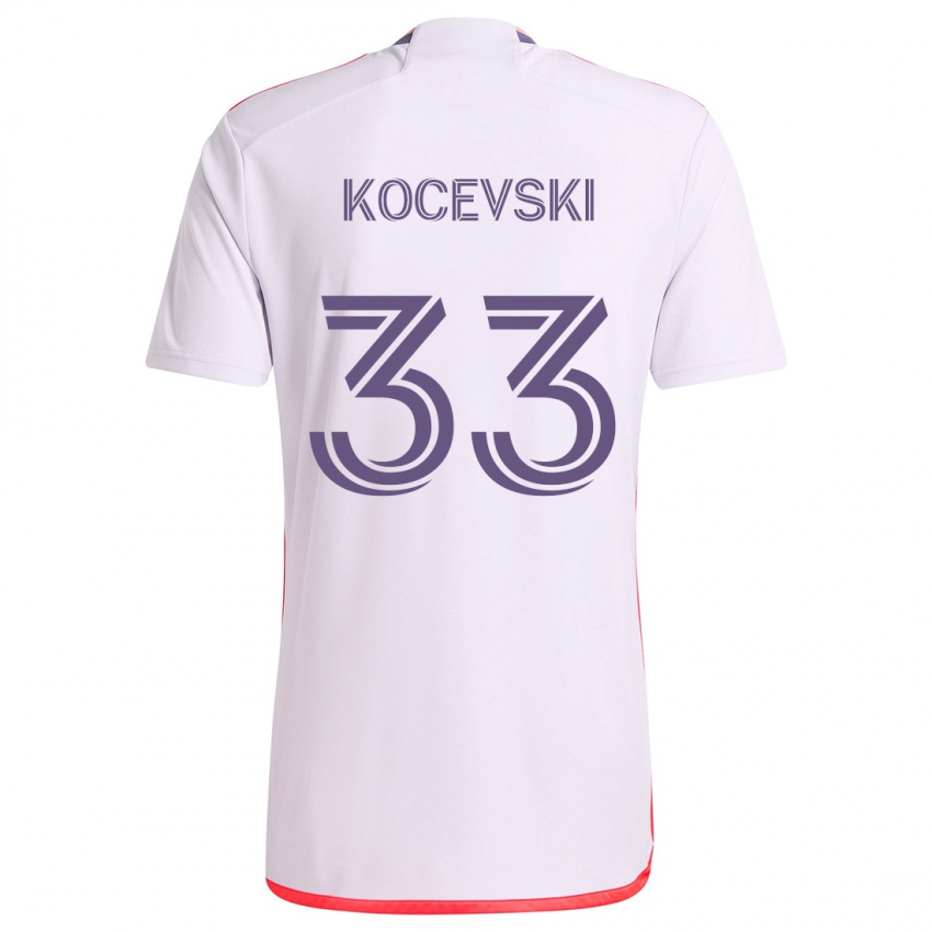 Dětské Jeorgio Kocevski #33 Bílá Červená Fialová Daleko Hráčské Dresy 2024/25 Dres