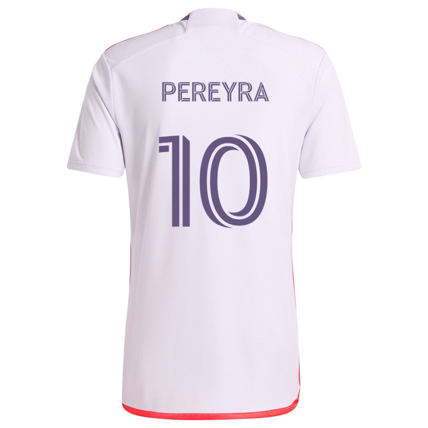 Dětské Mauricio Pereyra #10 Bílá Červená Fialová Daleko Hráčské Dresy 2024/25 Dres