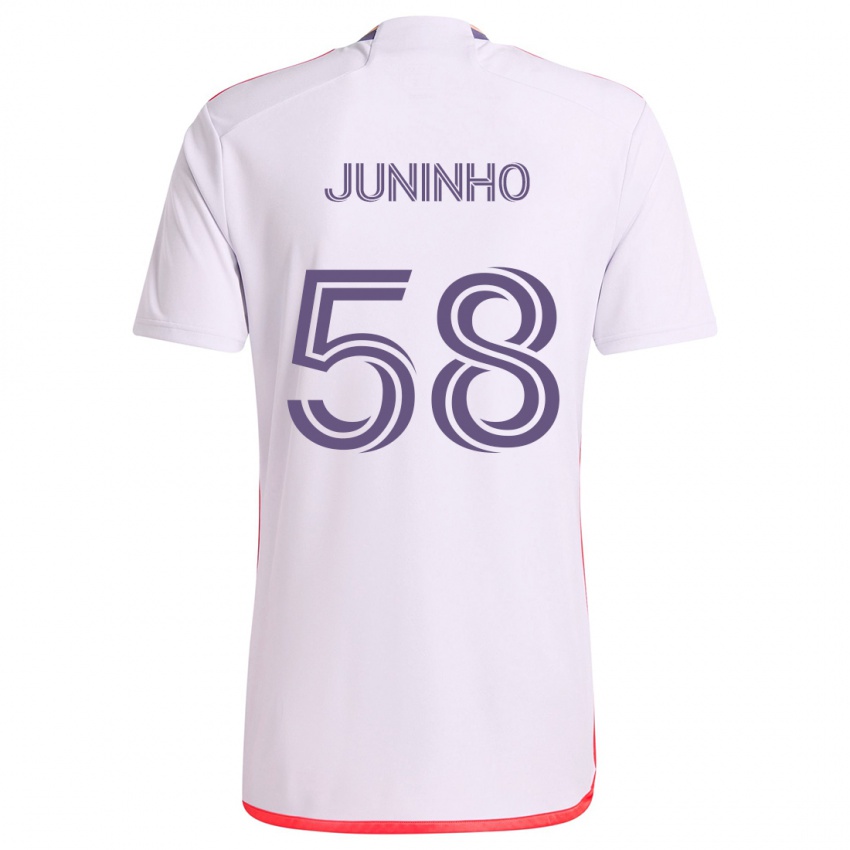 Dětské Juninho #58 Bílá Červená Fialová Daleko Hráčské Dresy 2024/25 Dres