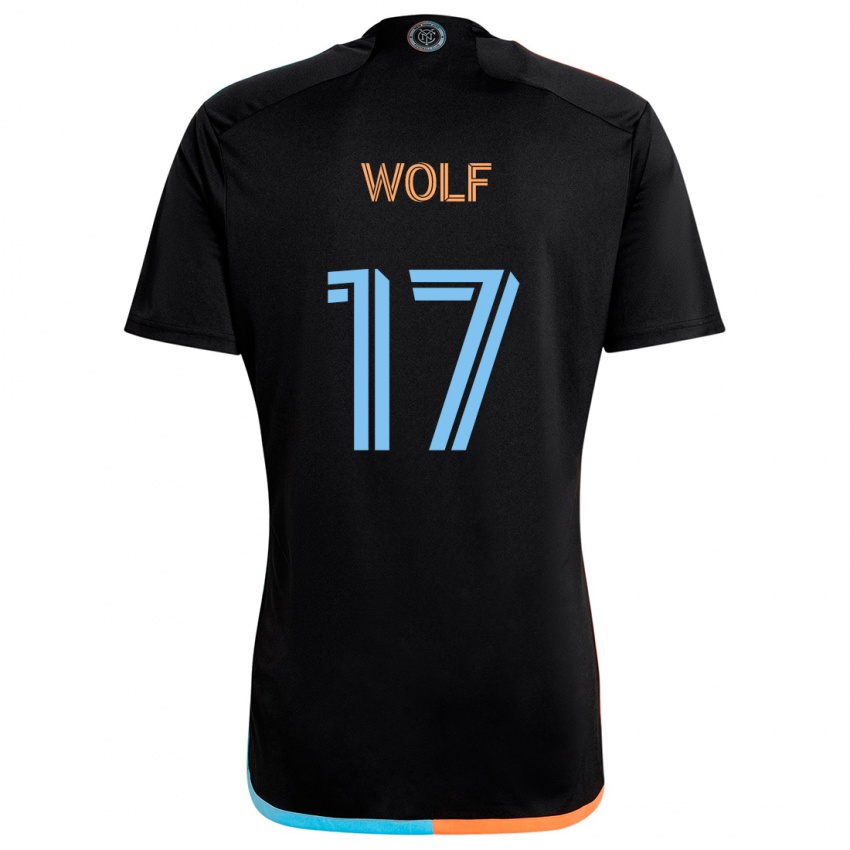 Dětské Hannes Wolf #17 Černá Oranžová Modrá Daleko Hráčské Dresy 2024/25 Dres