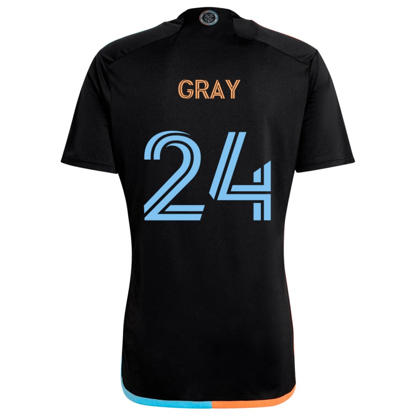 Dětské Tayvon Gray #24 Černá Oranžová Modrá Daleko Hráčské Dresy 2024/25 Dres