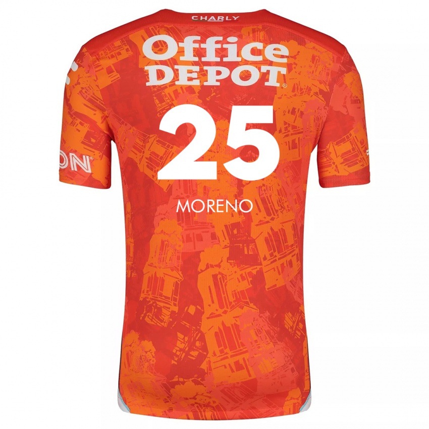 Dětské Carlos Moreno #25 Oranžová Bílá Daleko Hráčské Dresy 2024/25 Dres