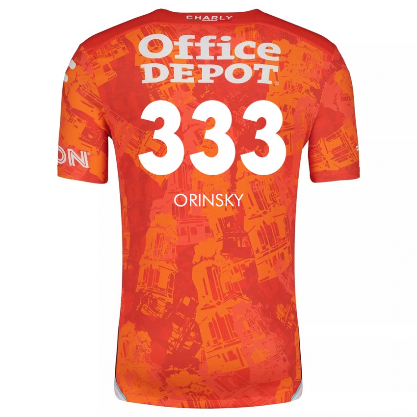 Dětské Edson Orinsky #333 Oranžová Bílá Daleko Hráčské Dresy 2024/25 Dres