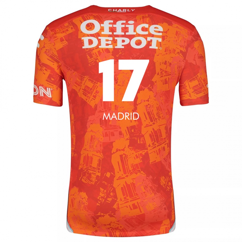 Dětské Yanín Madrid #17 Oranžová Bílá Daleko Hráčské Dresy 2024/25 Dres