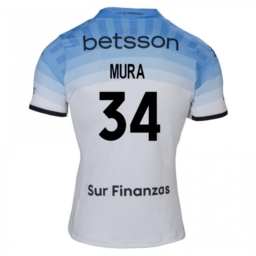 Dětské Facundo Mura #34 Bílá Modrá Černá Daleko Hráčské Dresy 2024/25 Dres